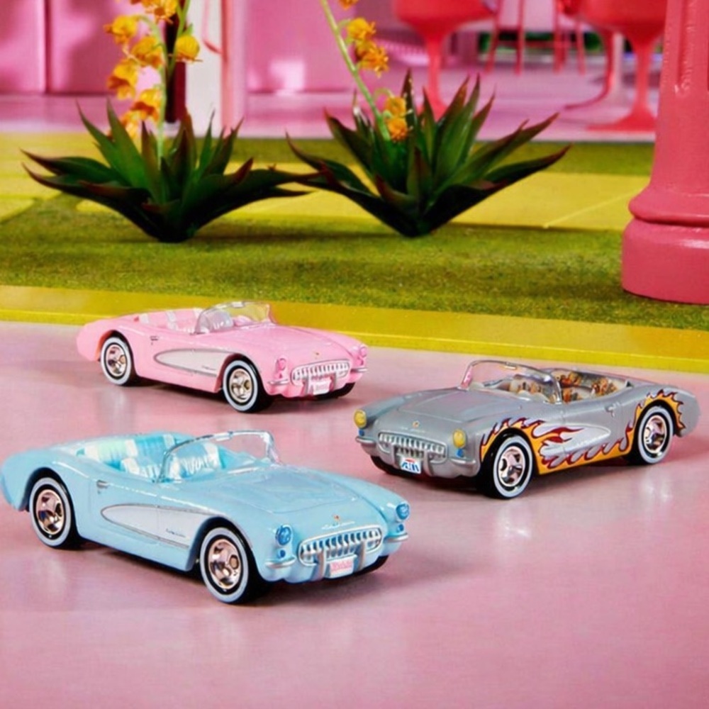 Barbie The Movie Hot Wheels 1956 Corvette Trio NIB